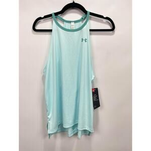 Under Armour Racerback Mesh‎ Tank Top Girls XL Aqua Blue NWT